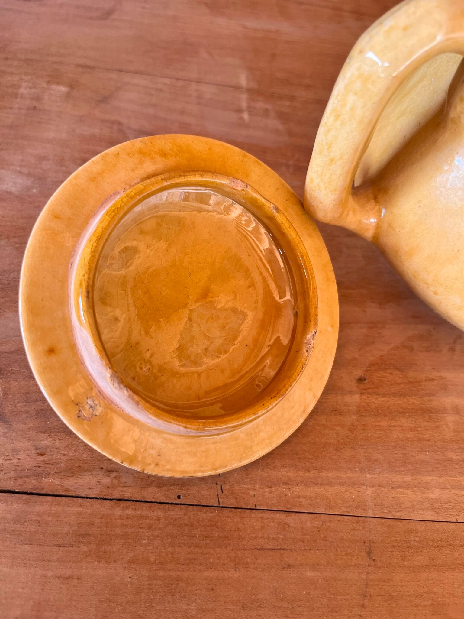 Ochre coffee set signed G. Platon Vallauris