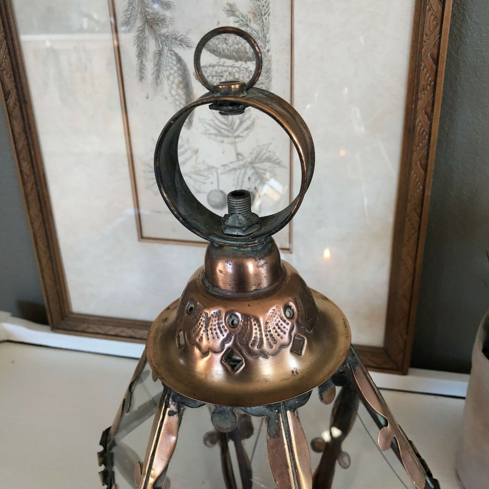 Ancient brass lantern 12 facets