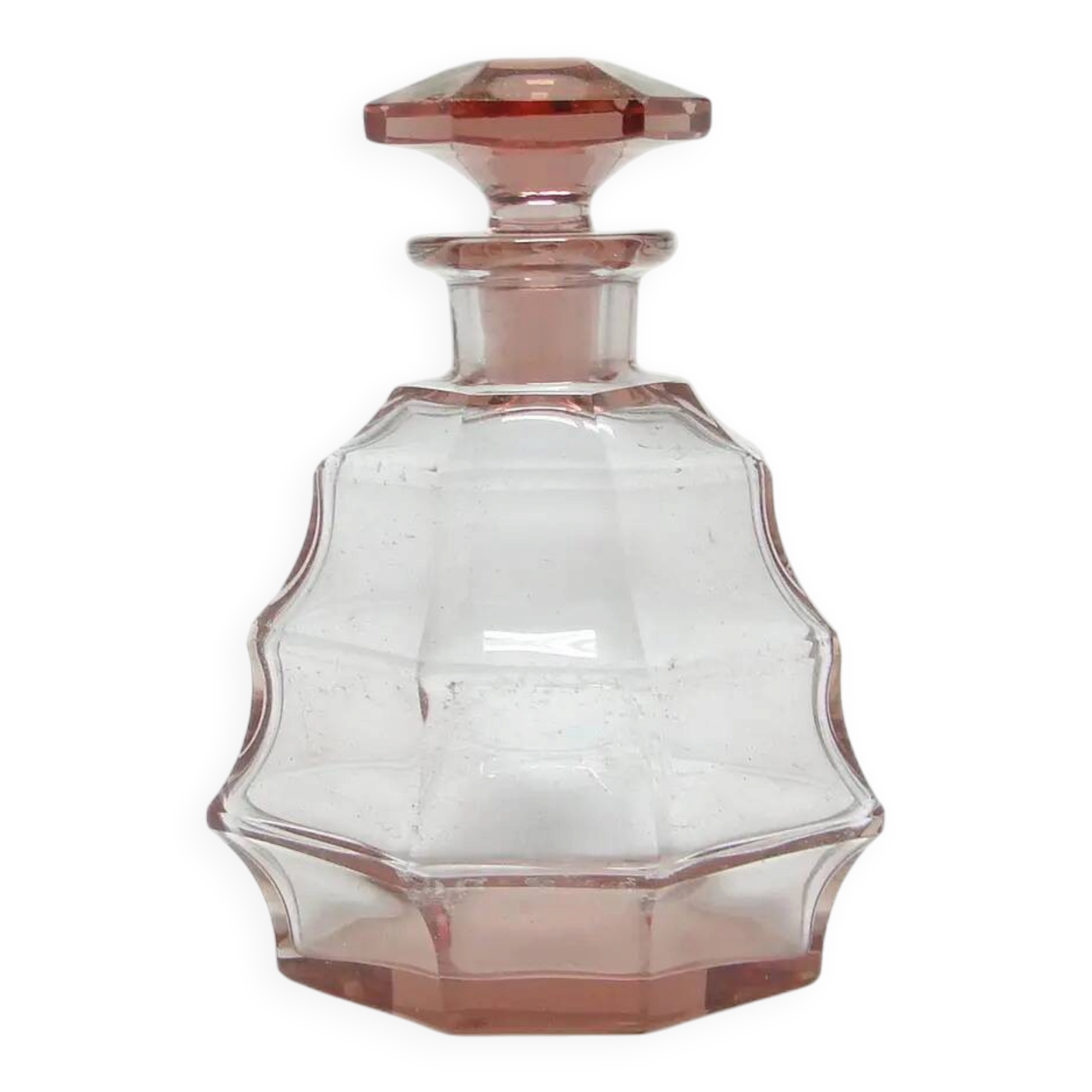 Carafe Art Déco, cristal rose, Moser, Tchécoslovaquie, années 1930.