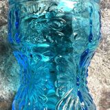 Pichet et 3 verres bleus Fidenza Vetraria Italy vintage années 1950