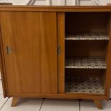 Vintage shoe cabinet with compass legs
