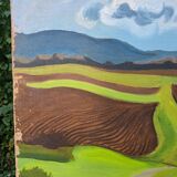 Oil on canvas "the path" signed U.Doan