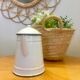 Cafetière en tôle émaillée blanc et marine