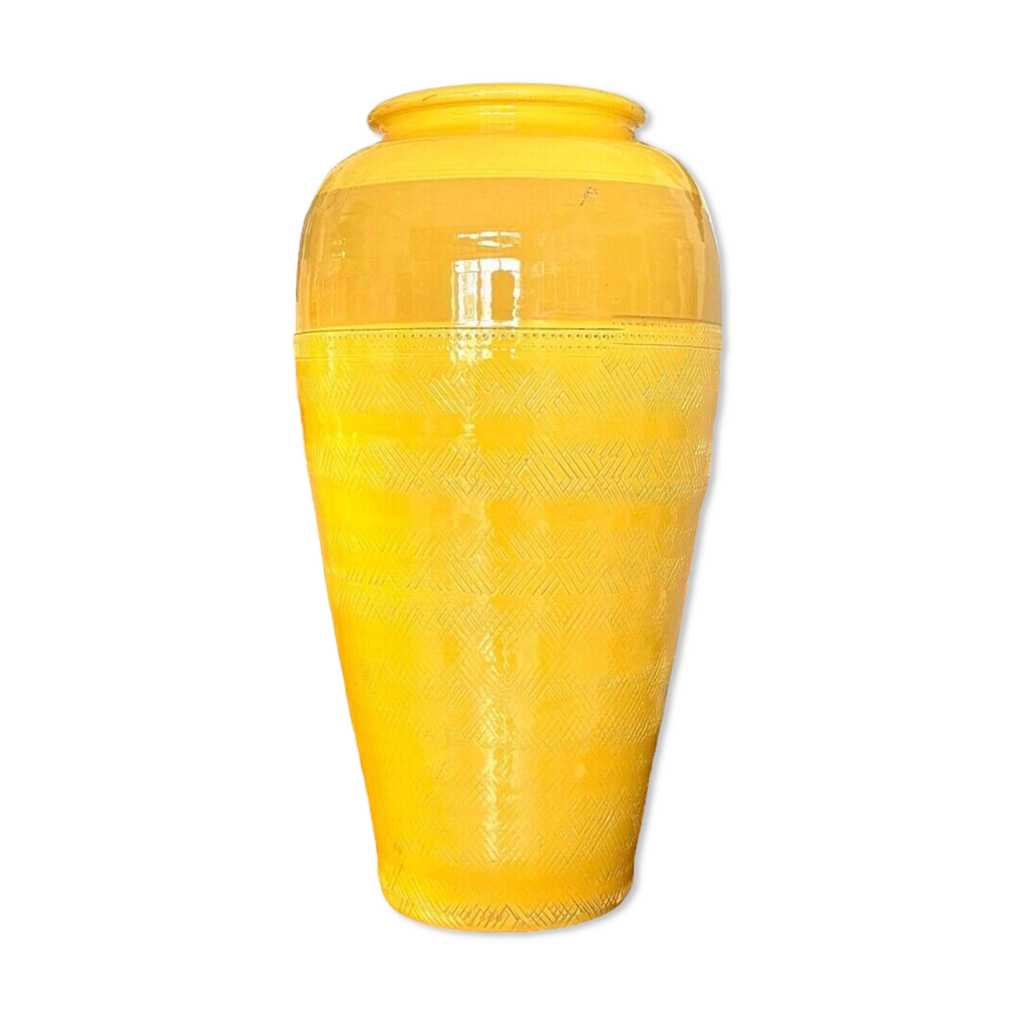 Yellow glazed ceramic vase