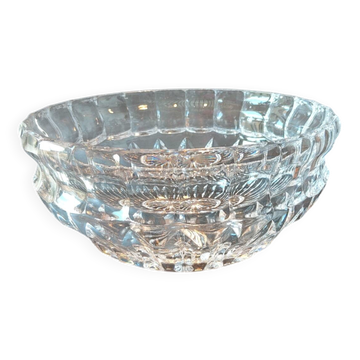 Vintage crystal bowl with radiant decoration, 20 cm