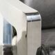 Industrial Aviator design armchair in cowhide finished with aluminium