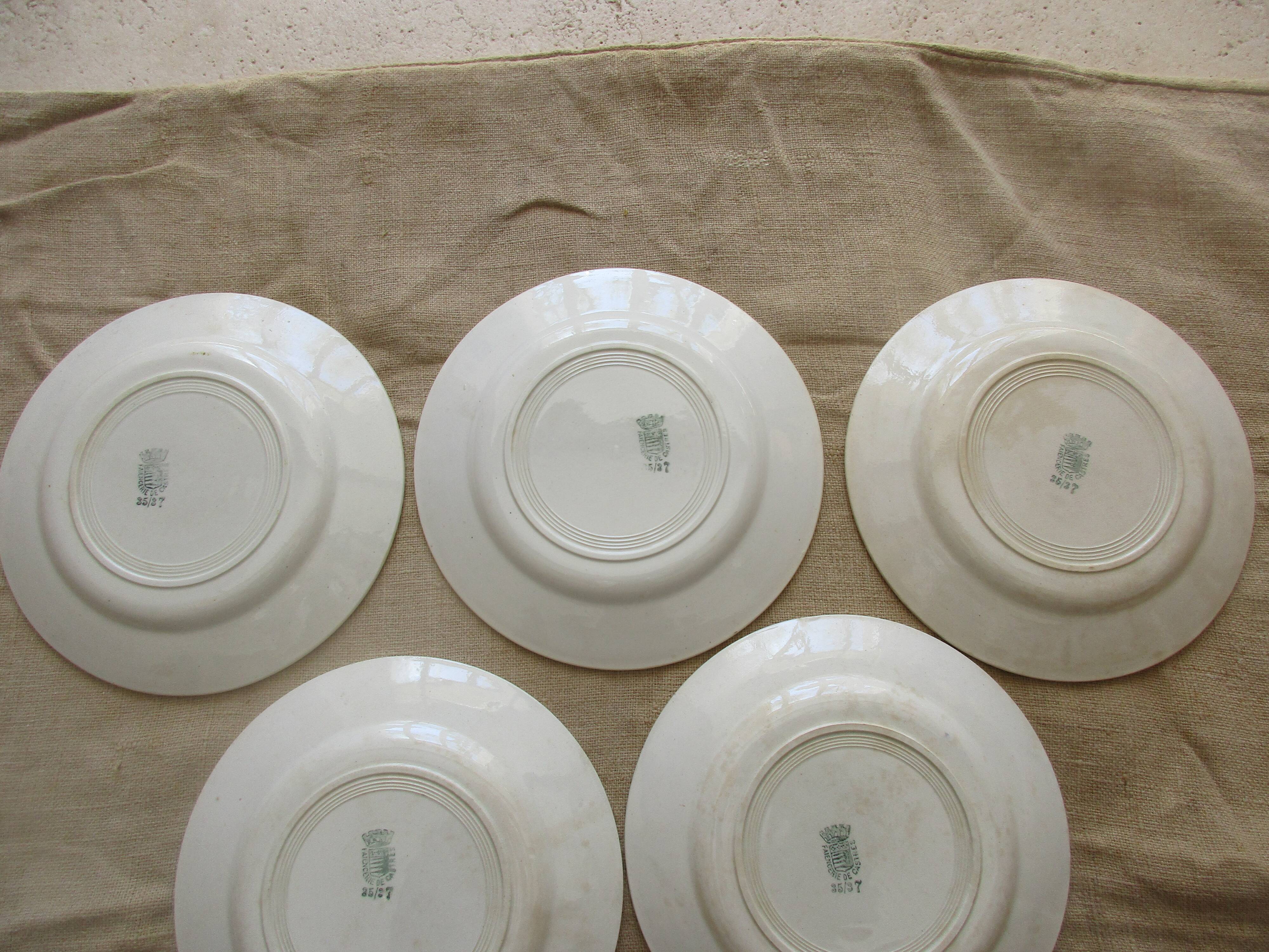 6 plates for castres faiencerie dessert