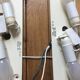 Pair of modernist wall light bauhaus minimalist tube half cilindre