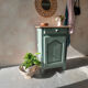 Small vintage side table in sage green patina and solid wood.