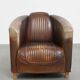 Cowhide Leather Chesterfield Aviator Armchair