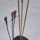 Black 3-light brass table lamp, 1950s