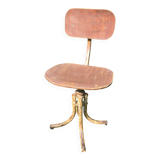 stool, swivel seat metal and wood