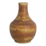 Mid-Century Scandinavian Modern Collectible Small Brown Stoneware Vase by Gunnar Borg for Höganäs