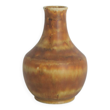 Scandinavian brown stoneware vase by Gunnar Borg for Höganäs.