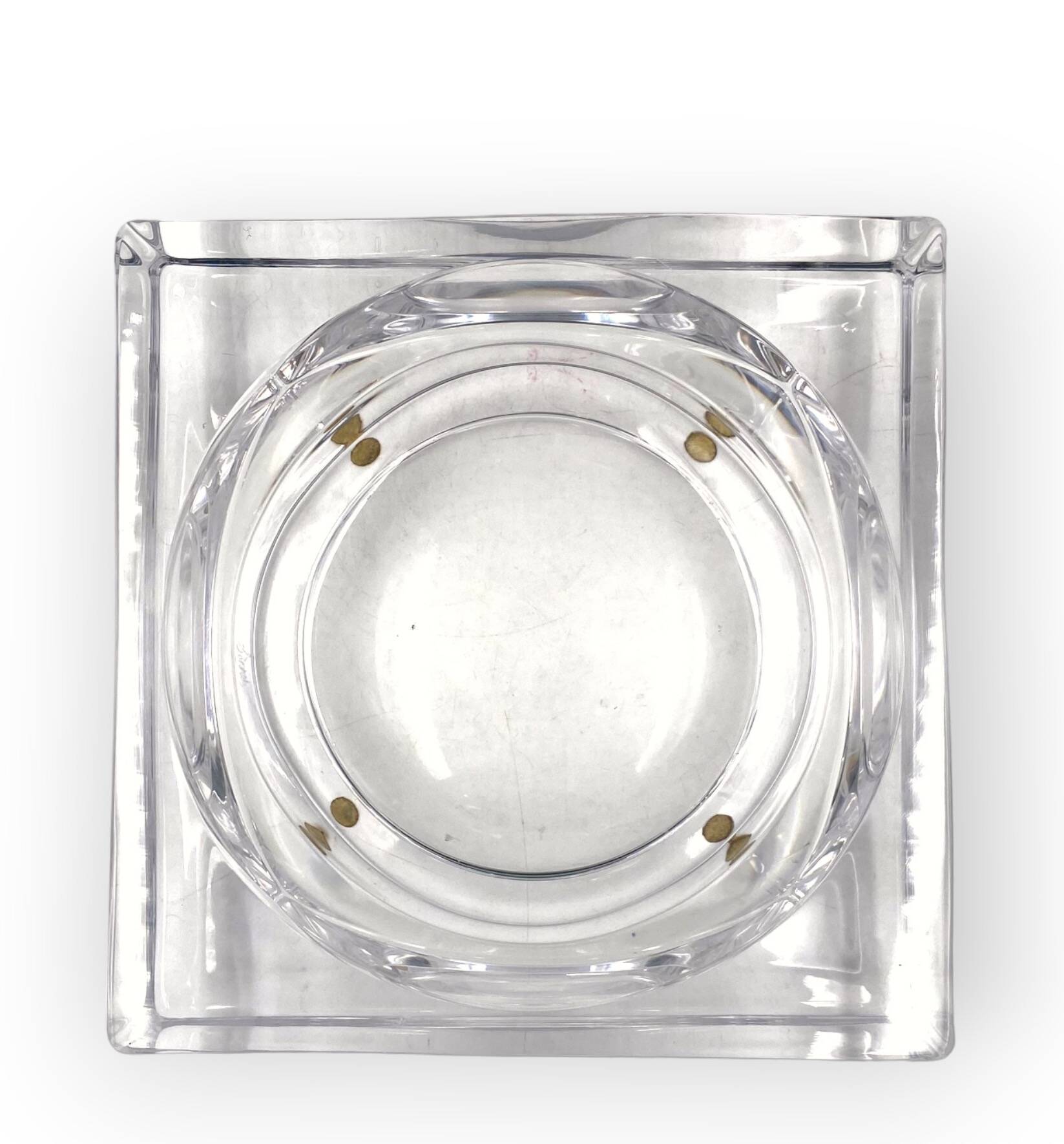 Monumental molded crystal ashtray, Sevres France 1970s