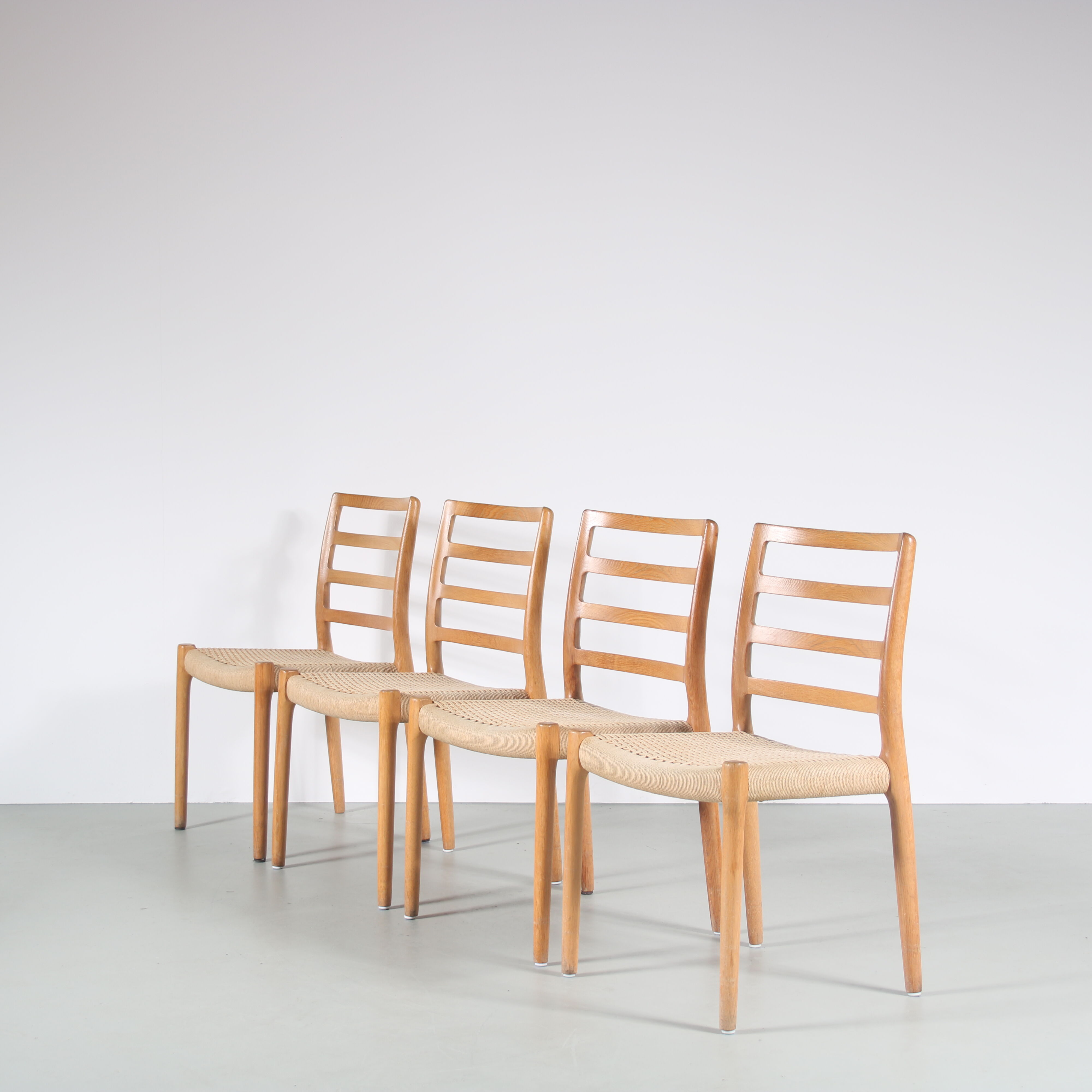 1970s Oak wooden dining set by Moller, Denmark