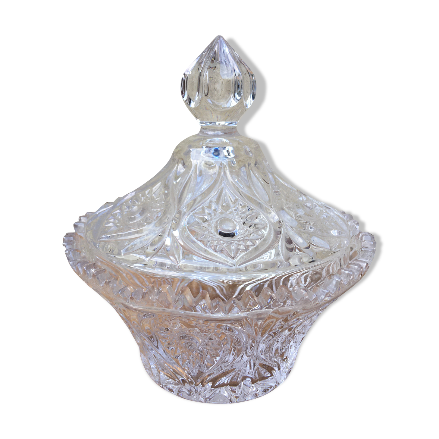 Vintage chiseled glass candy