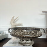 Footed bowl fat lava rock decor 1970