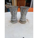 Pair of cast iron vases from 1900 from Charleville-Mézières