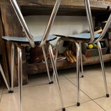 Set of 4 blue Formica chairs