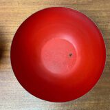 Modern mid-century red enamel bowl sets by Kaj Franck for Finel, Finland, 1960s, set of 4.