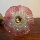 Brass and glass flower wall light
