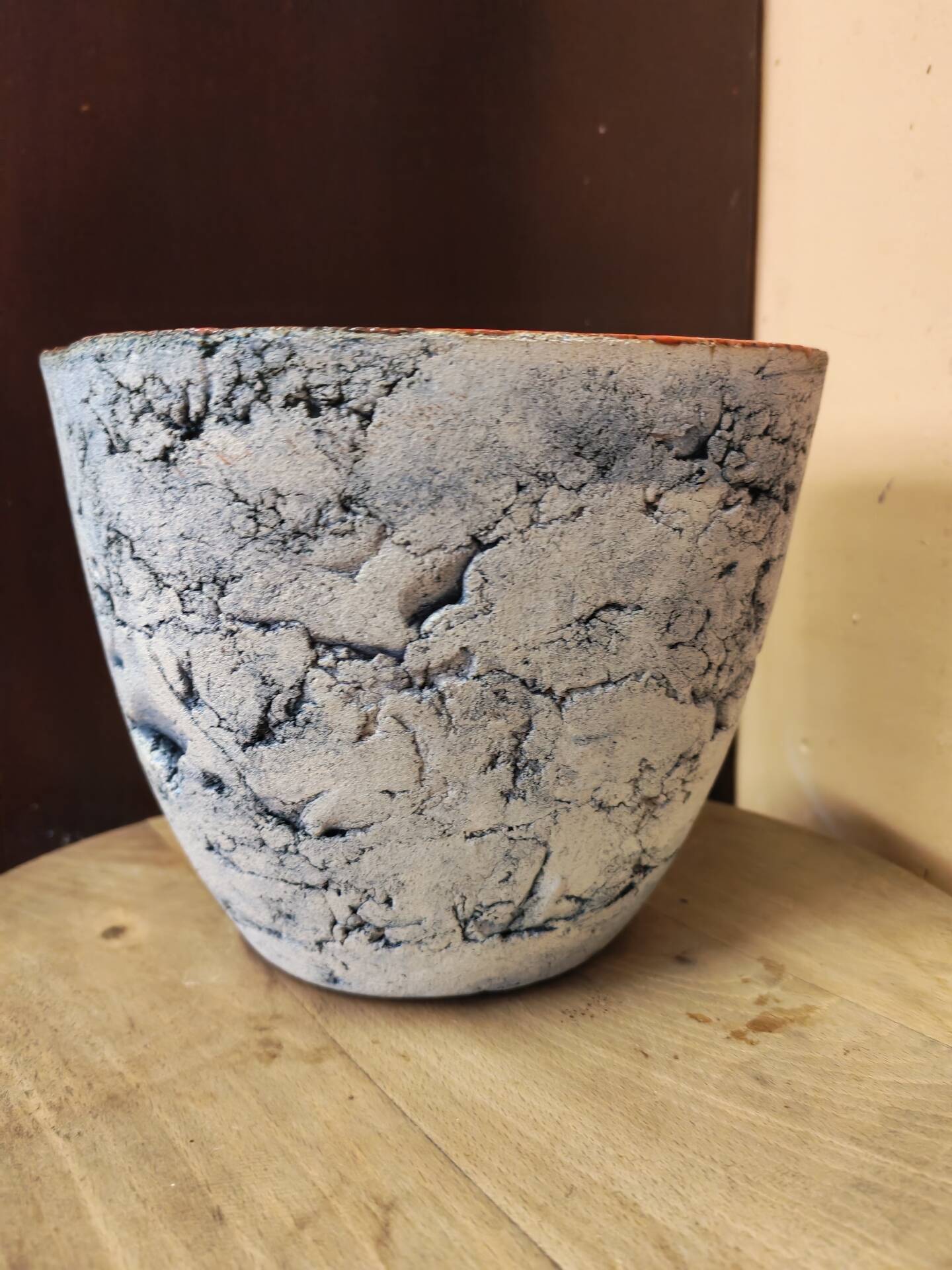 Brutalist terracotta plant pot