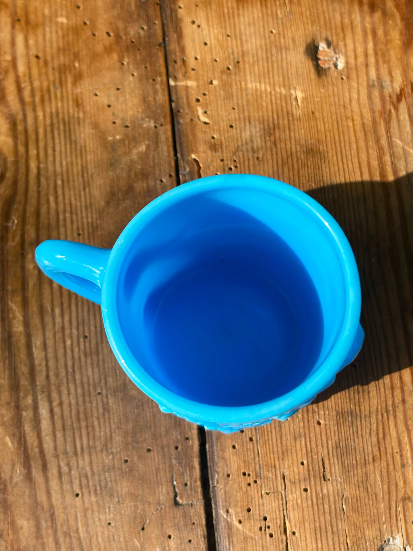 Vintage beautiful turquoise blue opaline coffee cup