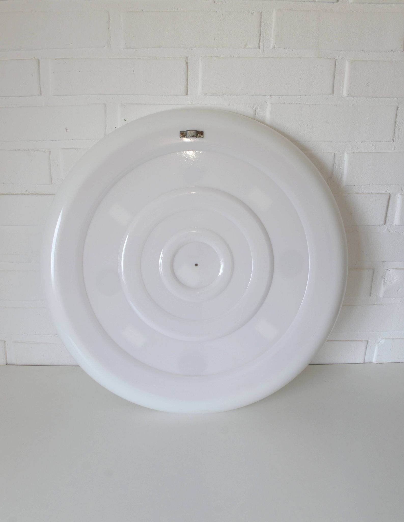 Vintage wall round white plastic mirror, Meblo 1970, retro