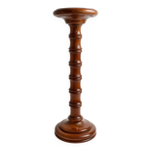 XXL vintage solid wood flower pedestal, Italian handcrafted column table, 1960s, marron finish