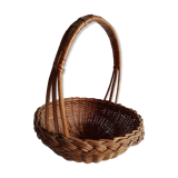 Old basket in braided wicker