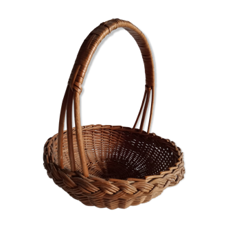 Old basket in braided wicker