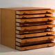 Antique plan cabinet in beech wood – Central Europe, circa 1960