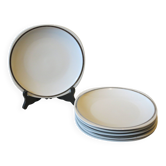 6 assiettes plates en porcelaine de Sologne en très bon état