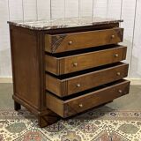 Art Deco period chest of drawers in oak with marble top
