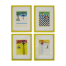 Set of 4 illustrations, advertising series shirt, polo. Provider. Pascal Pinet. Year 80