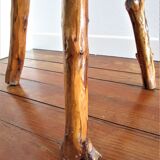 Coffee table solid wood tripod vintage folk art
