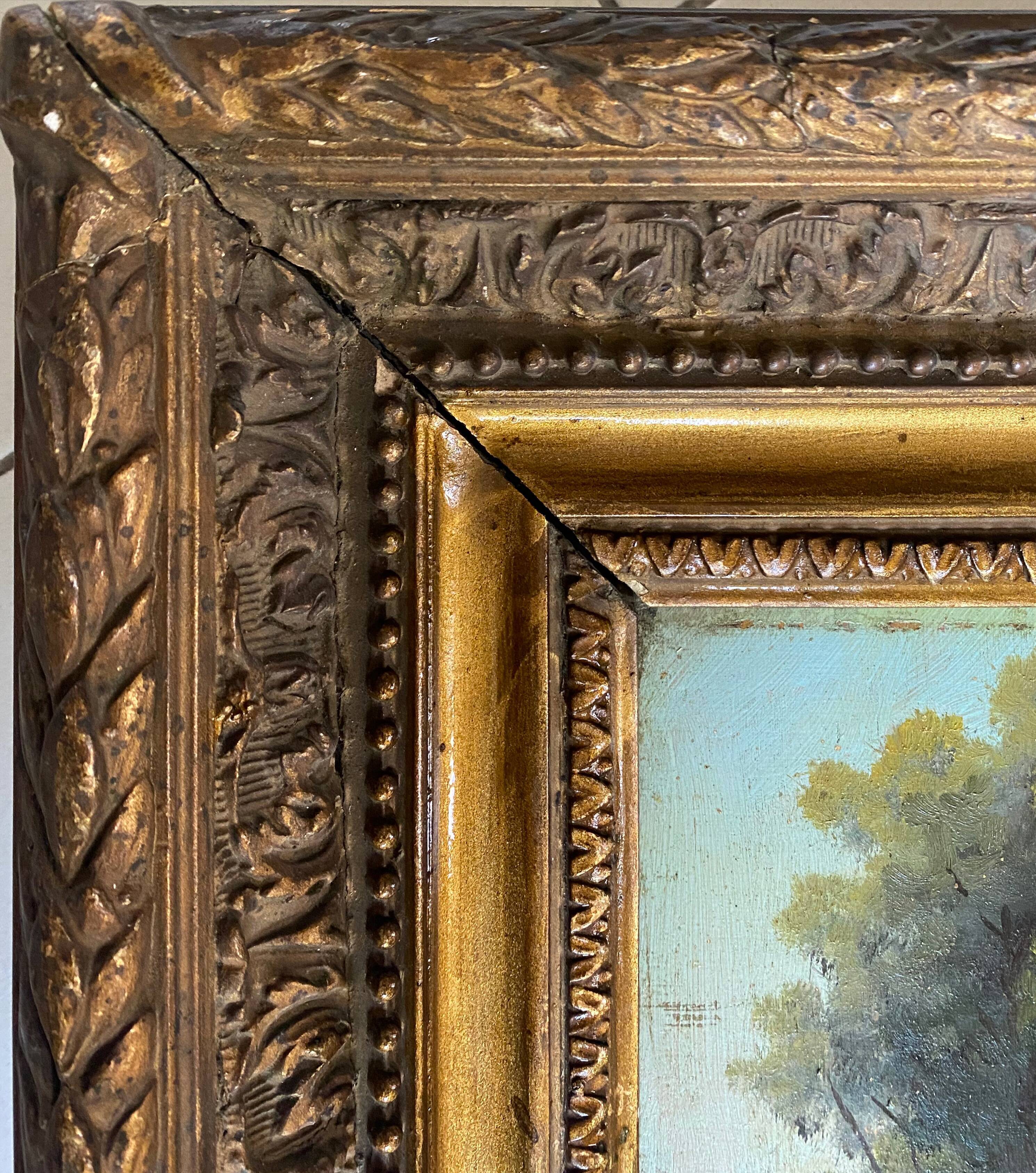 Table XIX° "Shepherdess and her hens" HSP & frame