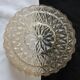 Round ceiling light made of transparent amber glass