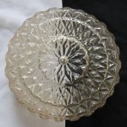 Plafonnier rond en verre transparent ambré
