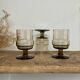 3 “Willem Heesen” smoked glass glasses