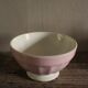 Small pink ribbed footed bowl Digoin Sarreguemines