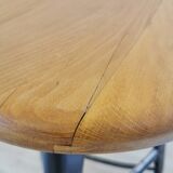 Tabouret de bar industriel vintage en bois et métal