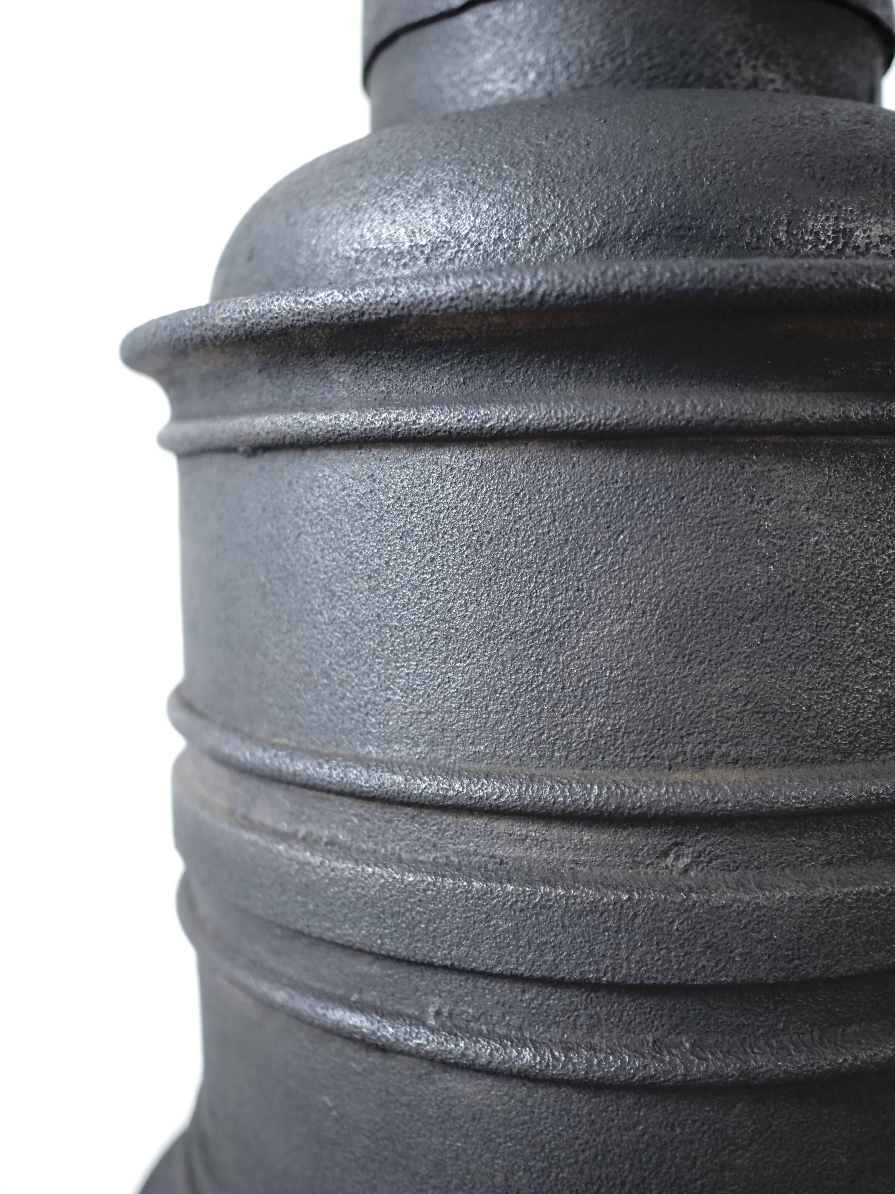 Workshop cast iron stove, late 19th century, raw wabi-sabi design.