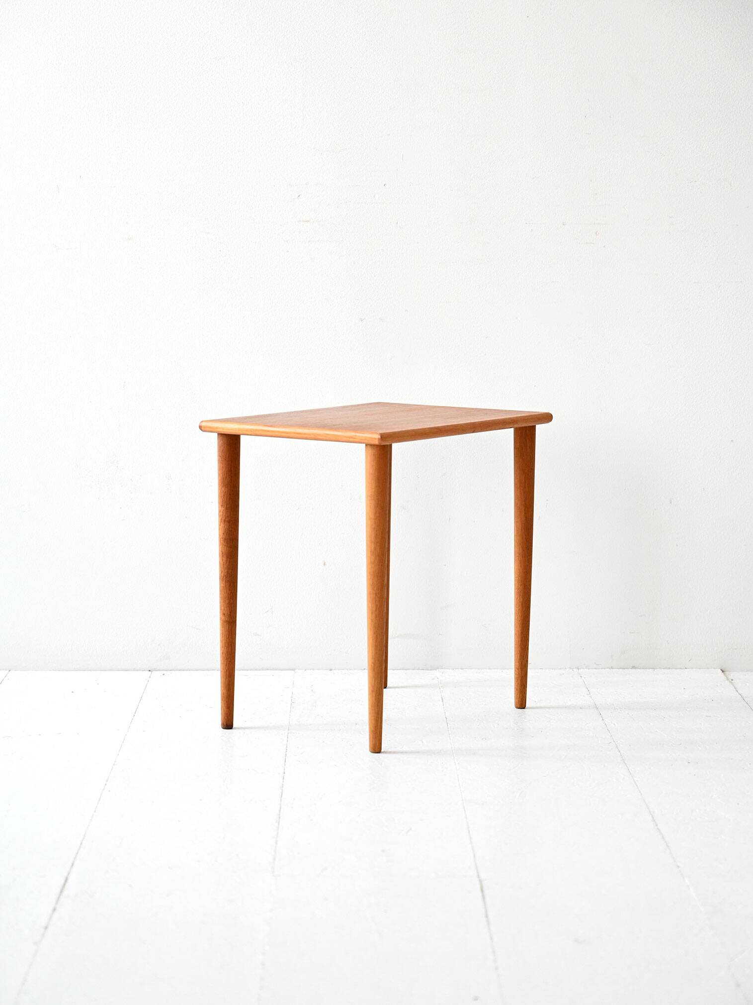Small 1950s Scandinavian Coffee Table with Turned Legs