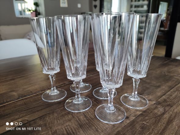 Lot de 6 flûtes à champagne en Cristal d'Arques