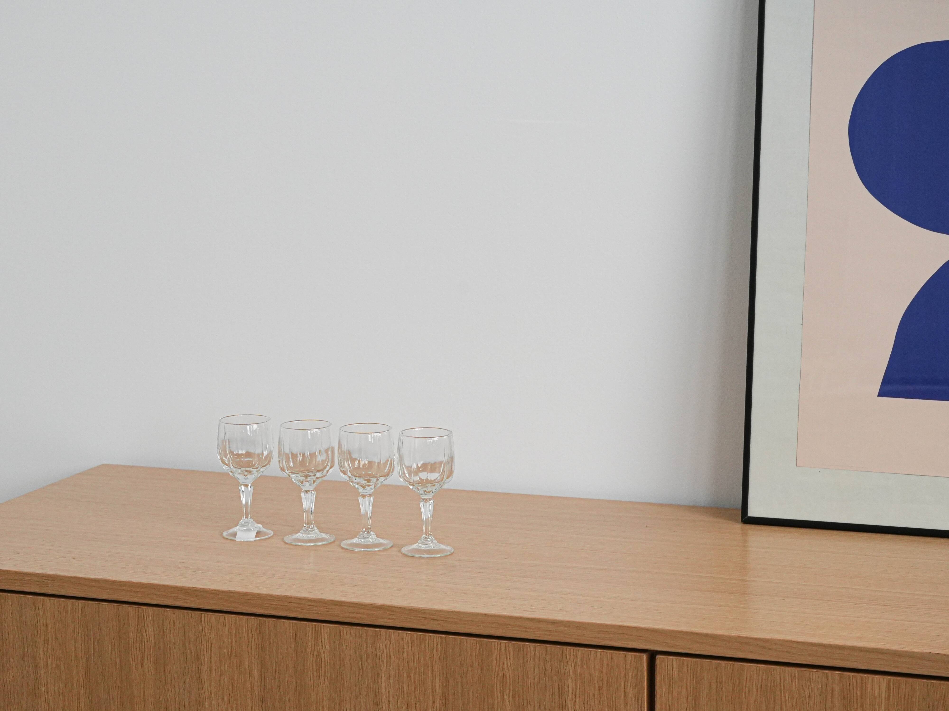 Set of four glasses, Danish design, 1970s, manufactured in Denmark