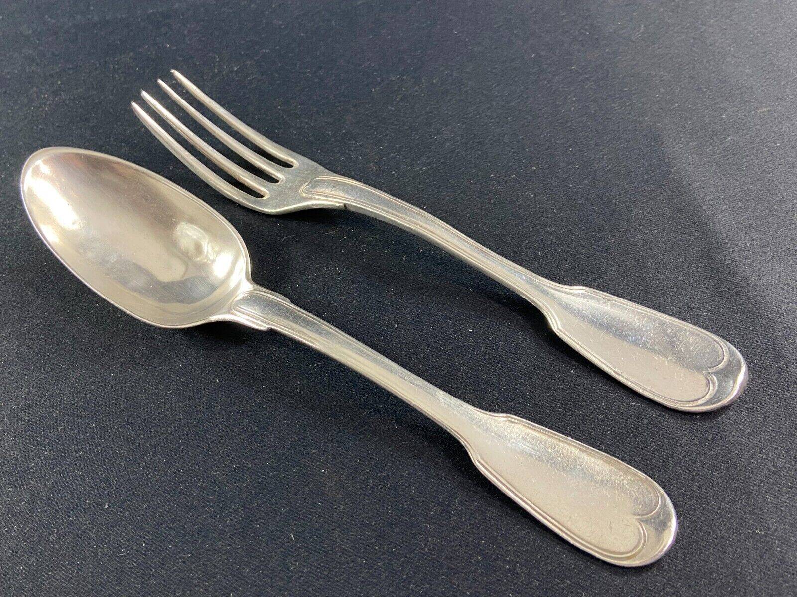 Cutlery fork large spoon fillet Louis XV silver rooster hallmarks 1798-1809
