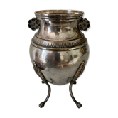 Small silver metal vase