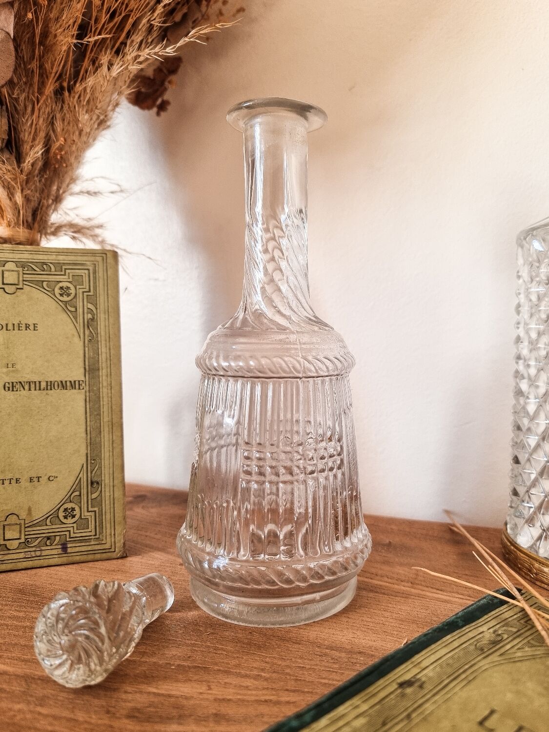 Small molded glass decanter